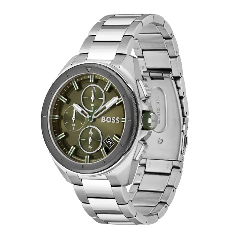 Hugo Boss Volane Chronograph Green Dial Men's Watch- 1513951